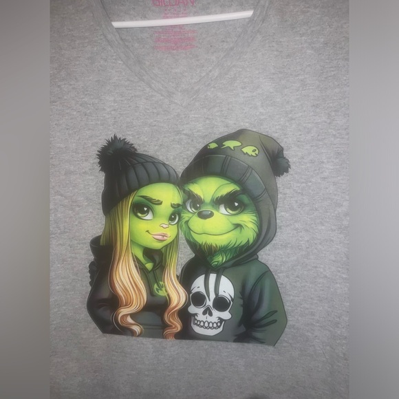 SALE NEW Custom Made Grinch V Neck Tee - Picture 3 of 7